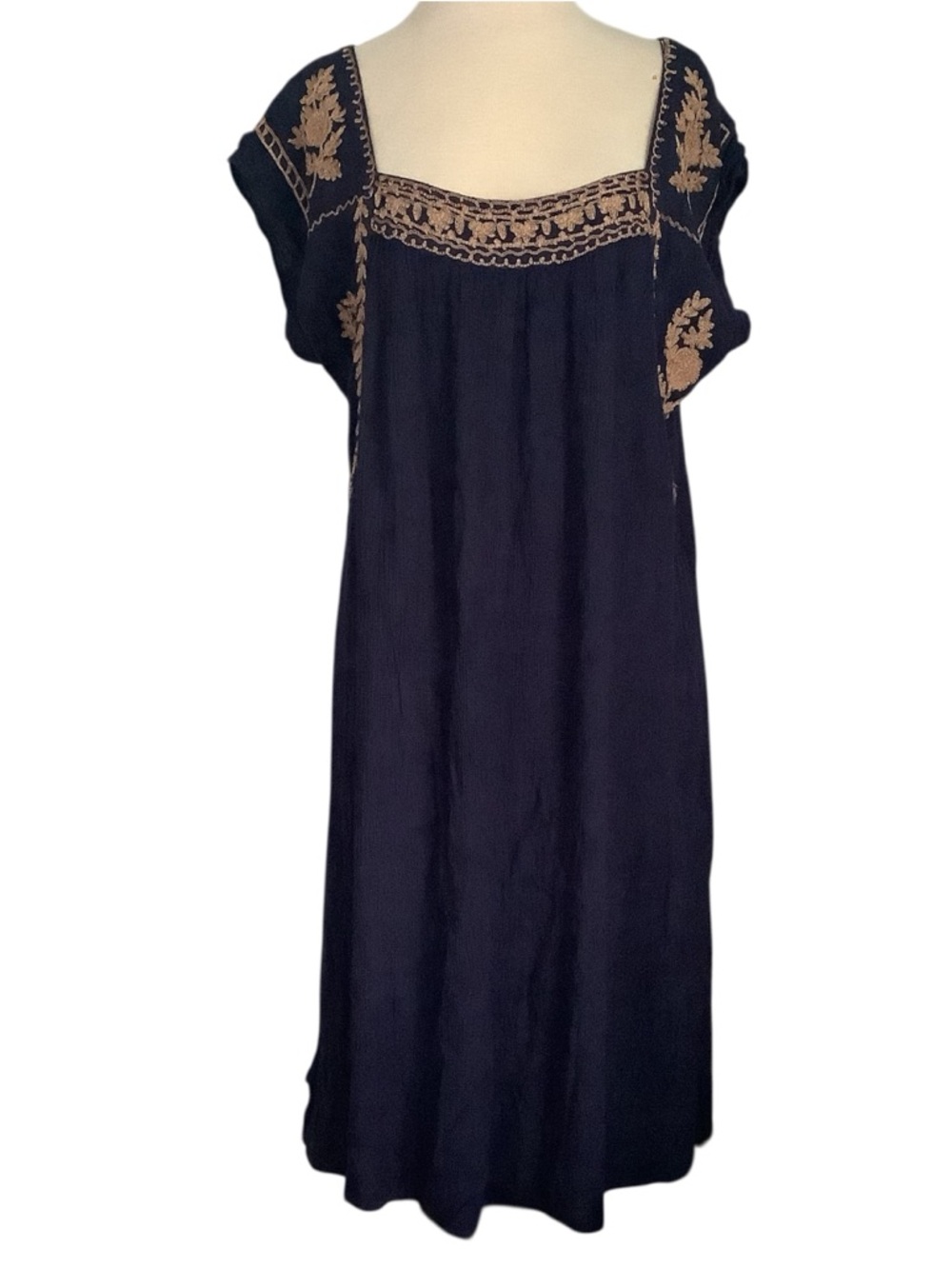 raya sun Navy Coverup/dress with Embroidery